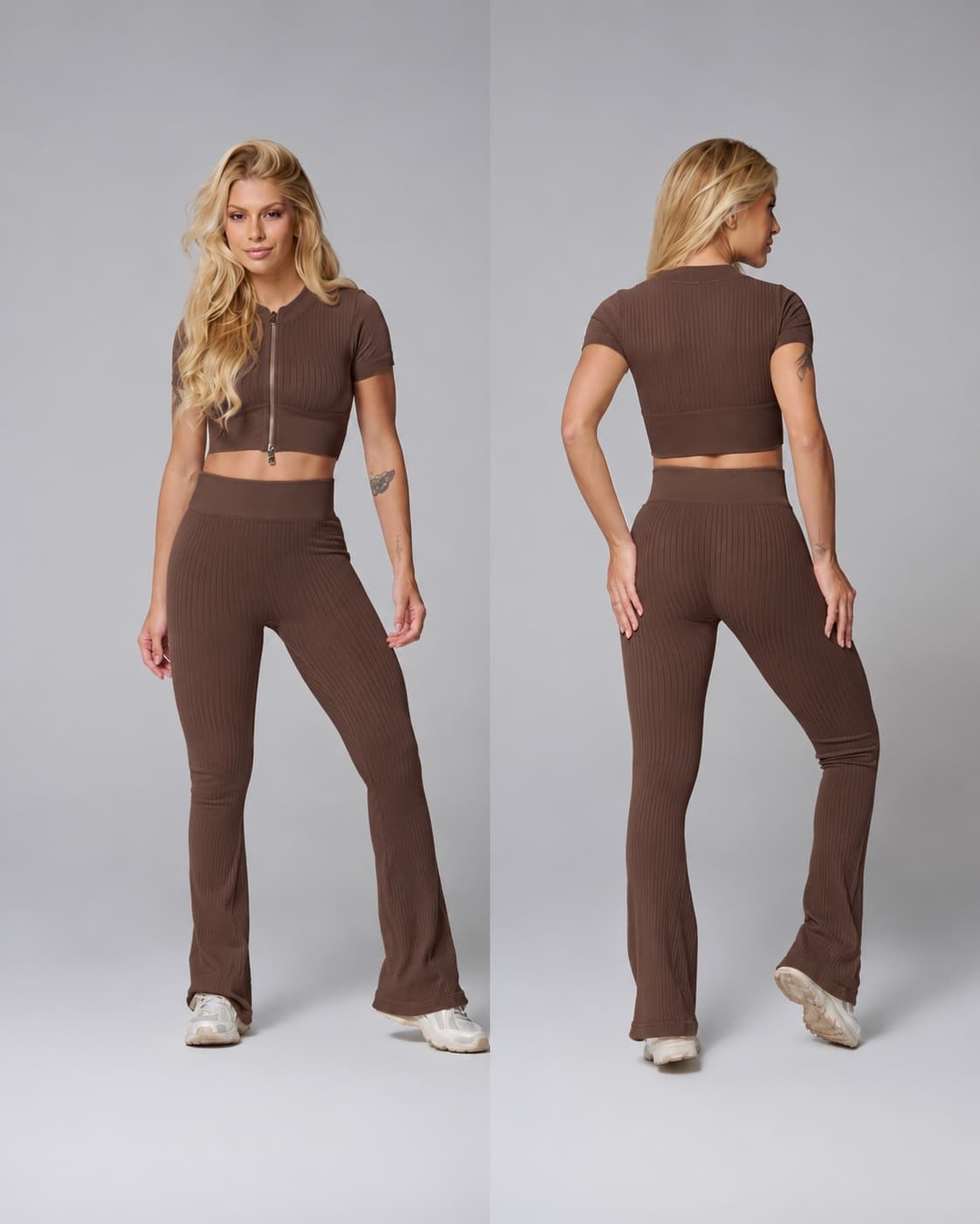 Conjunto sem costura cropeed