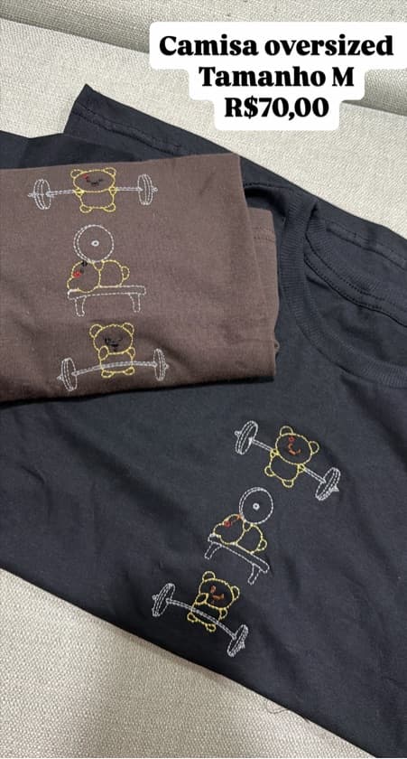 Camiseta over urso